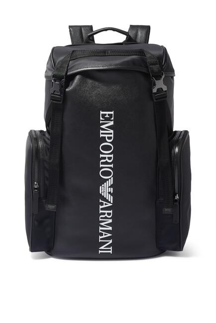 حقيبة ظهر جلد سافيانو بشعار الماركة